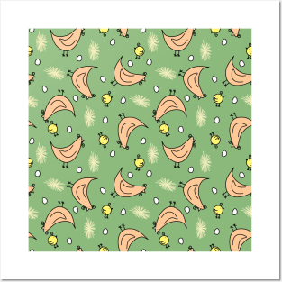 Hen lovers pattern Posters and Art